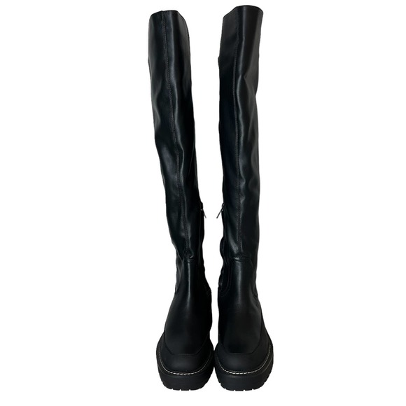 SAM EDELMAN LERUE LUG SOLE FAUX LEATHER HIGH SHAFT OVER KNEE BOOT 6.5-7 NWOB - Picture 3 of 16